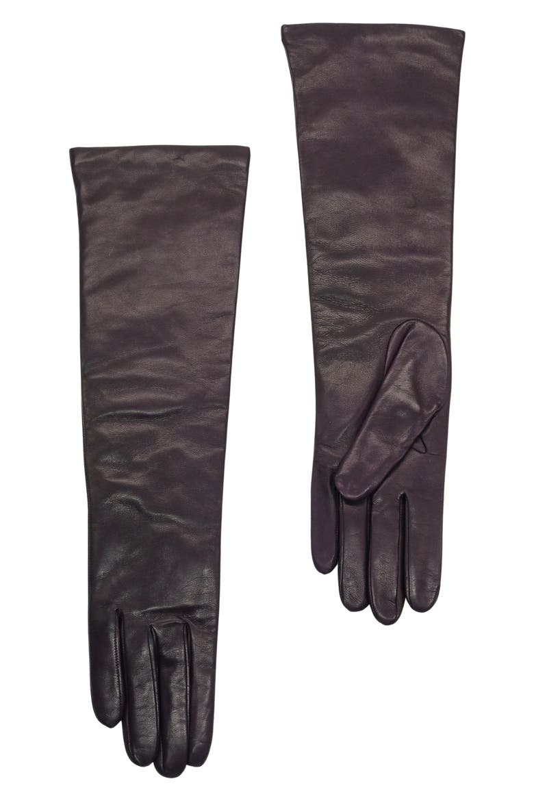 Cashmere Lined Leather Gloves, Main, color, AUBERGINE
