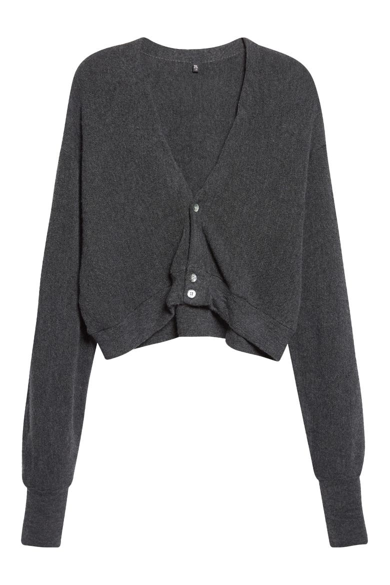 Cropped Merino Wool Cardigan, Main, color, CHARCOAL GREY