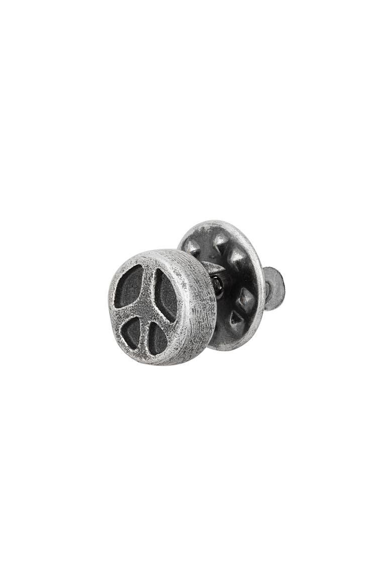 Men's Peace Sign Pin, Main, color, SILVER