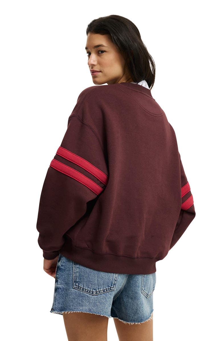 Cotton On Women's Graphic Crew Sweatshirt, Alternate, color, 1991 Club Burnt Sangria