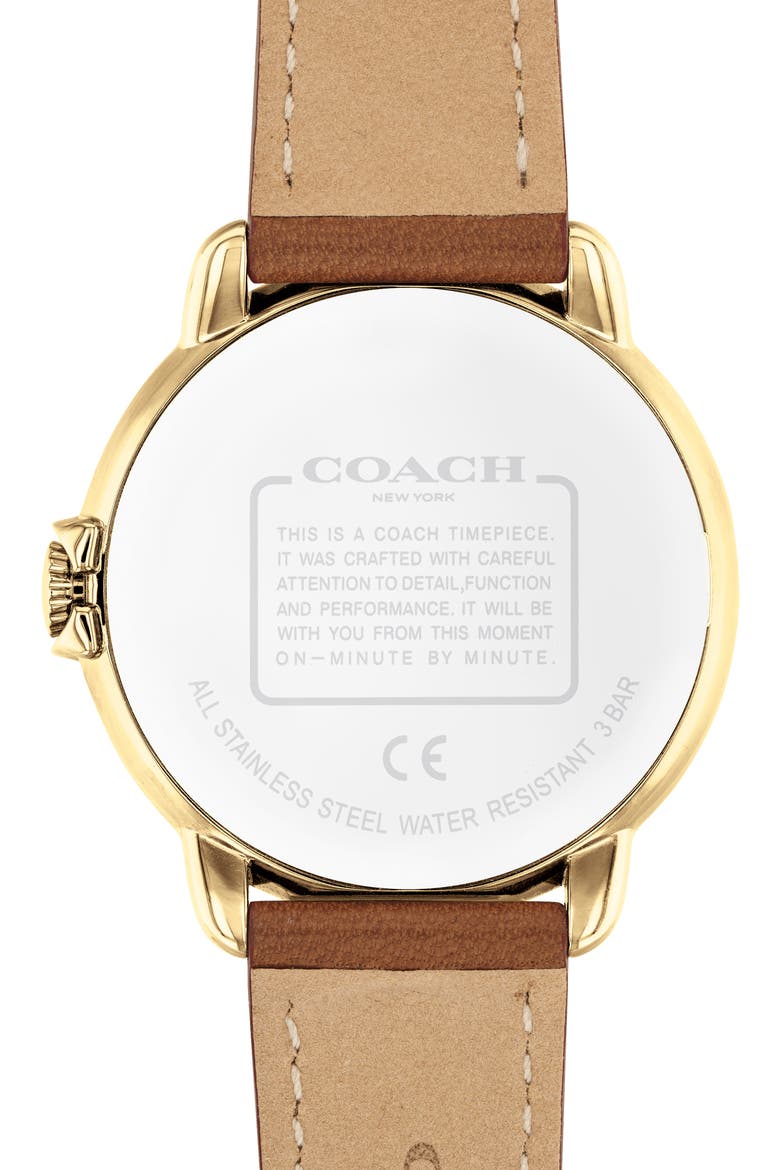 Arden Leather Strap Watch, 36mm, Alternate, color, WHITE
