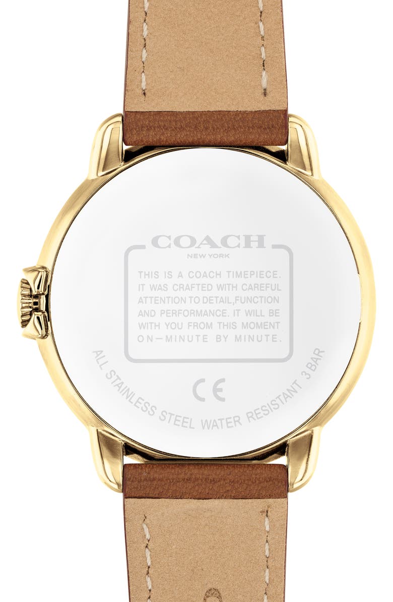 COACH Arden Leather Strap Watch, 36mm, Alternate, color,