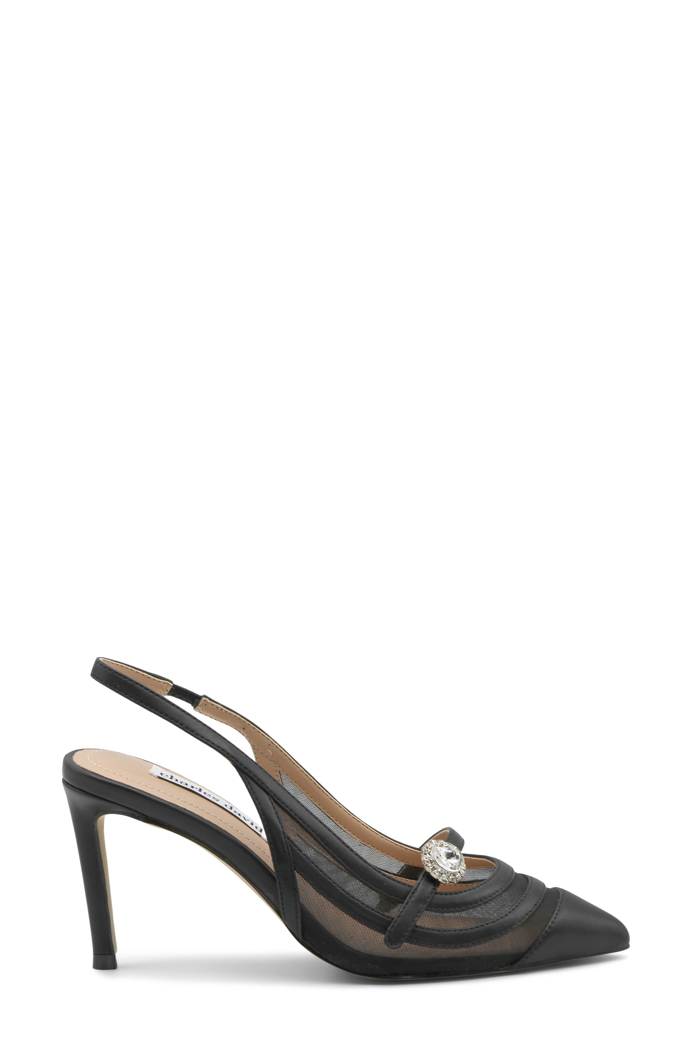 Charles David Swan Slingback Mary Jane Pump, Alternate, color, Black
