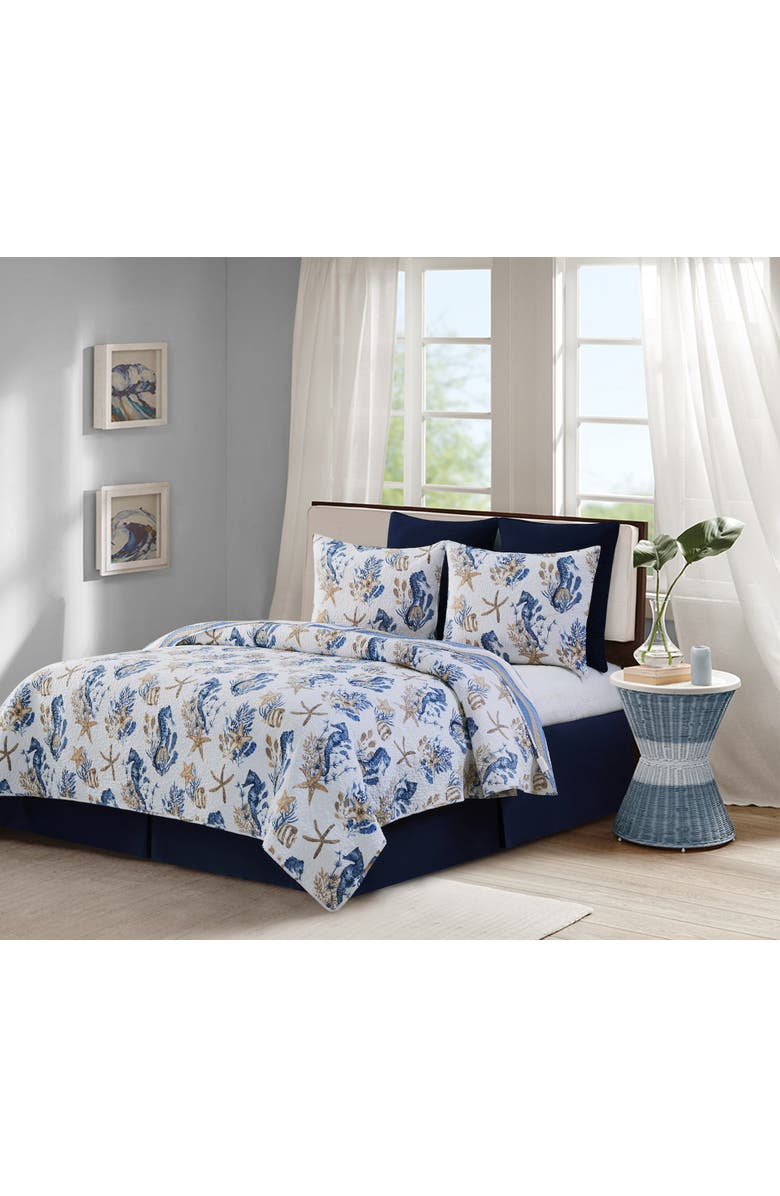 C&F Home Seahorse Sands Quilt Bedding Collection, Alternate, color, Blue