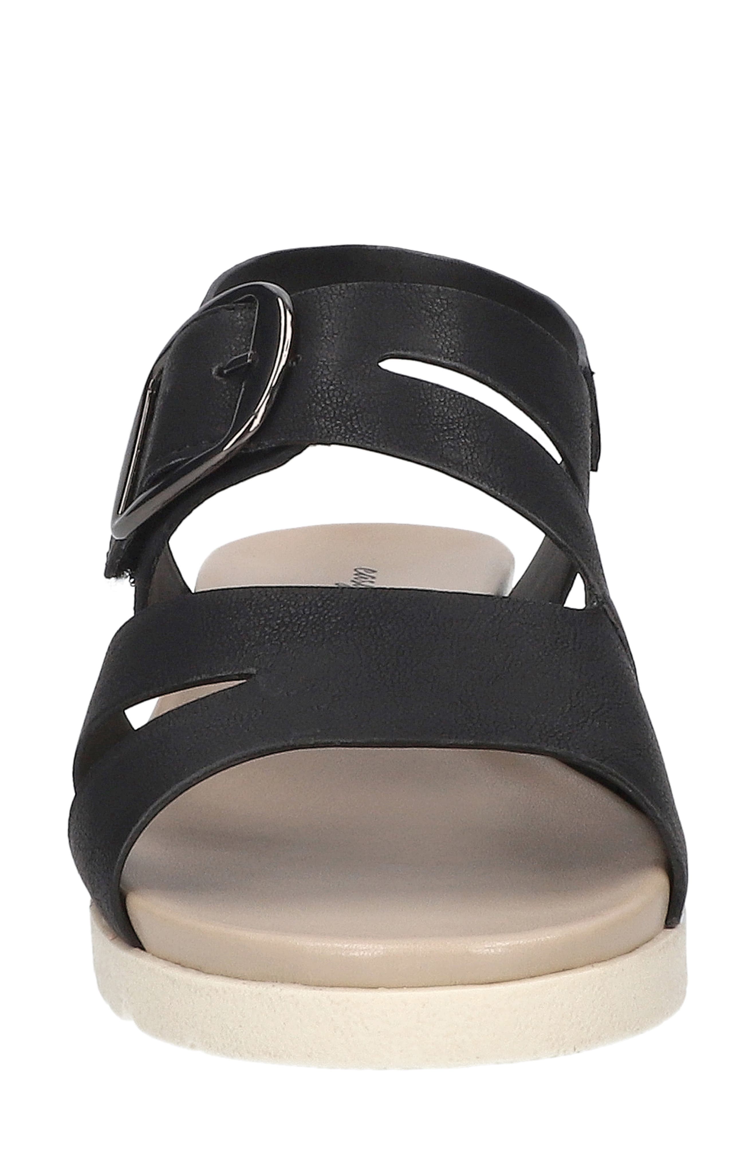 EASY STREET <p>Daydream Faux Leather Sandal (Women)</p>, Alternate, color, Black