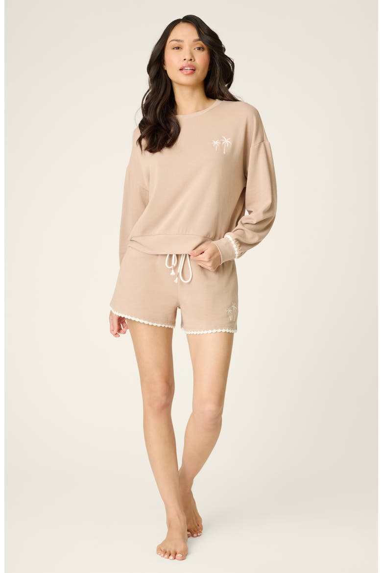 Palms Away Sweatshirt, Alternate, color, WARM TAUPE