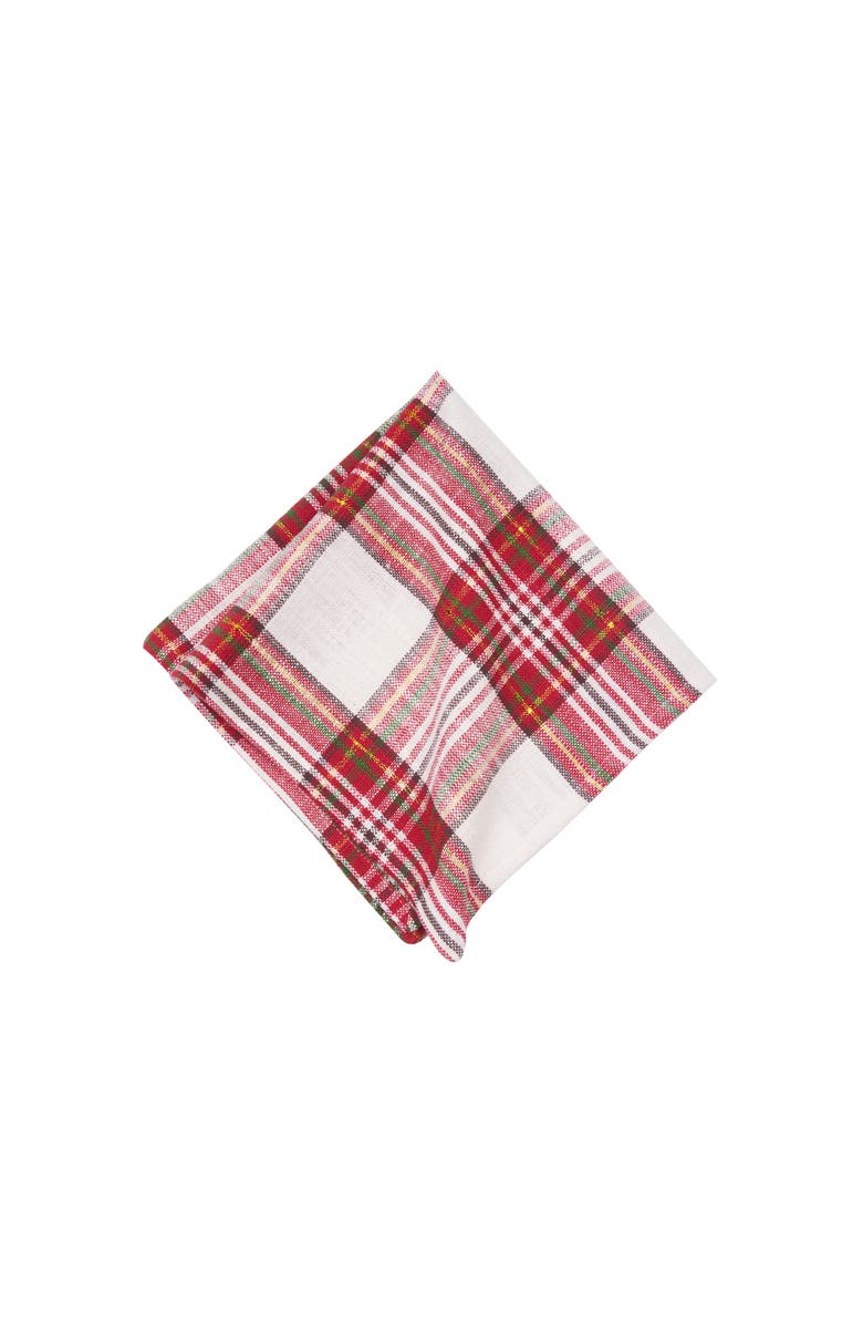 C&F Home Gracelyn Plaid Napkins Set of 6, Alternate, color, Red