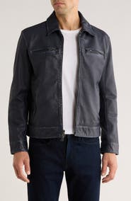 John Varvatos Nicholas Burnished Sheepskin Leather Jacket