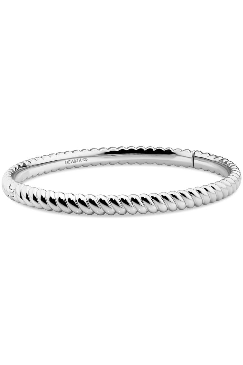 Rope Bangle Bracelet in Rhodium Plated Sterling Silver, Main, color, Silver