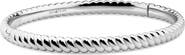 DEVATA Rope Bangle Bracelet in Rhodium Plated Sterling Silver