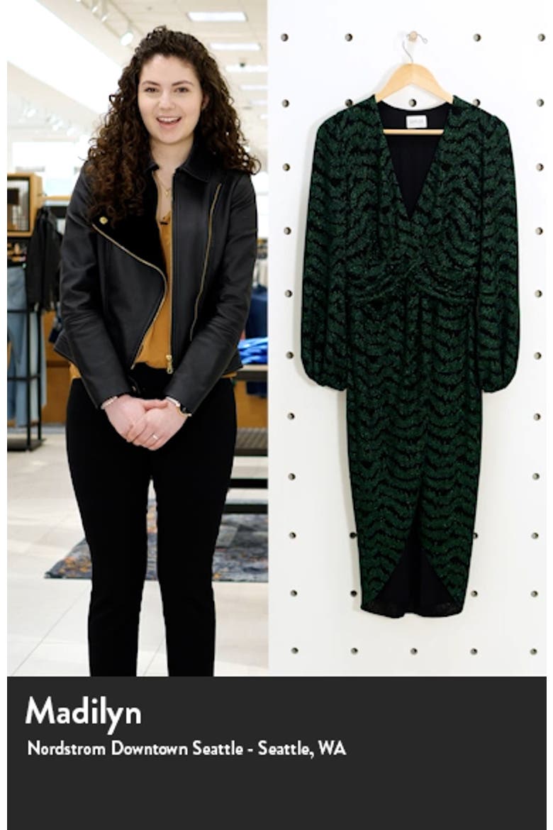 Camila Plunge Neck Long Sleeve Midi Dress video