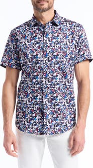 Robert Graham Dolwen Short Sleeve Cotton Button-Up Shirt