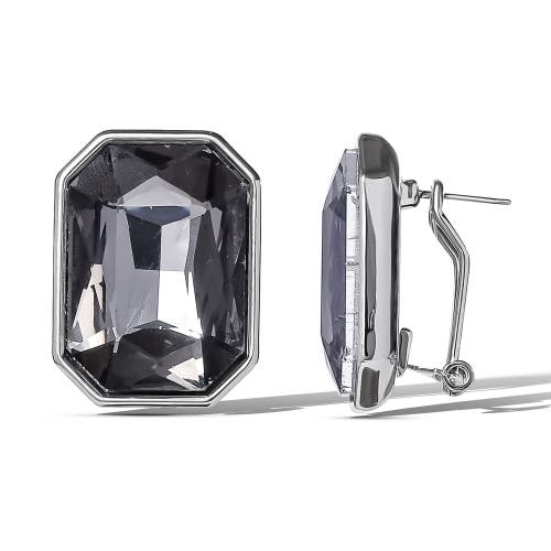 Jessica Simpson Gemstone Crystal Stud Earrings In Gray