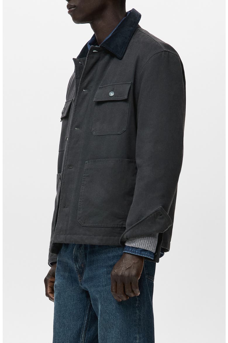 Cotton Corduroy Collar Jacket, Alternate, color, CHARCOAL