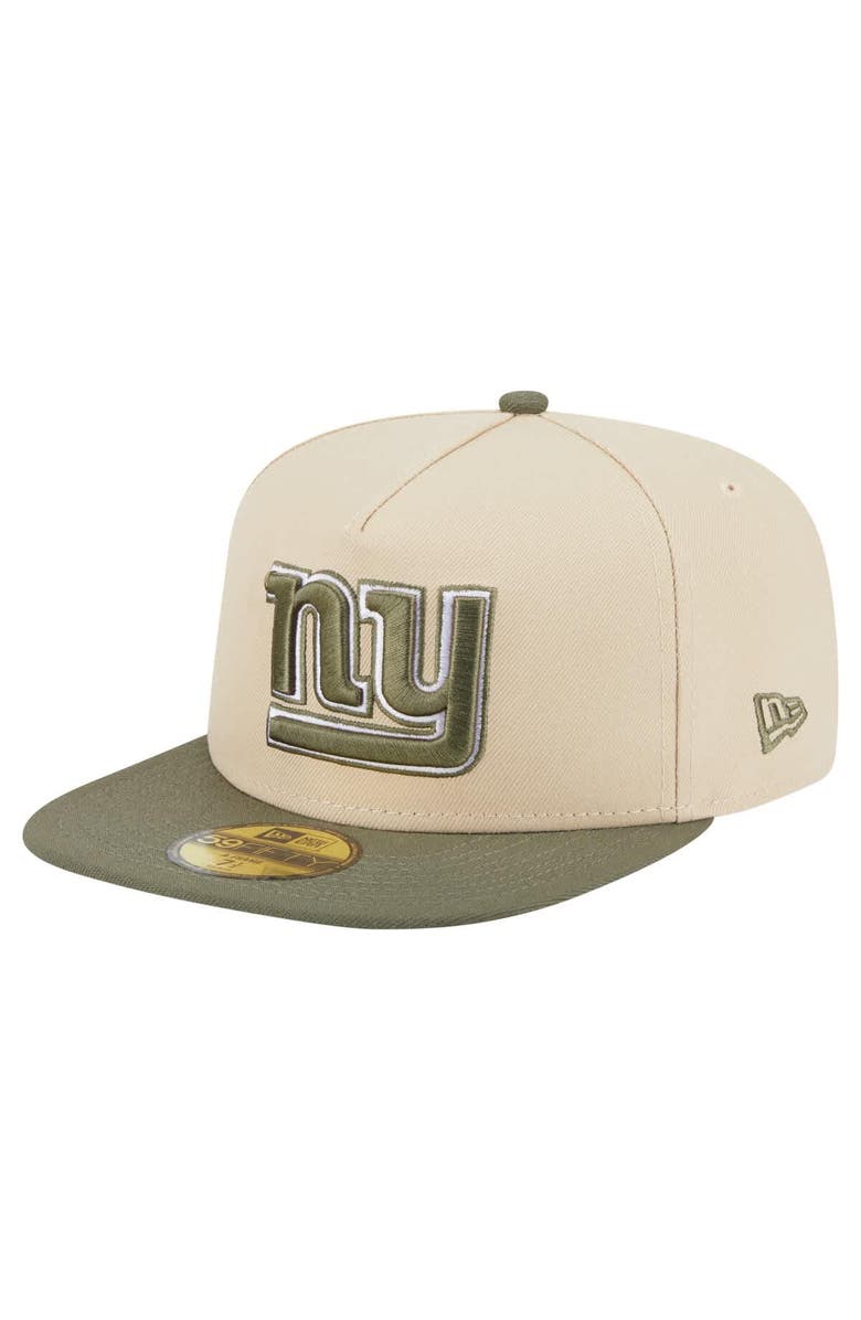 New Era Men's New Era  Light Beige/Olive New York Giants Color Pack A-Frame 59FIFTY Fitted Hat, Main, color, 