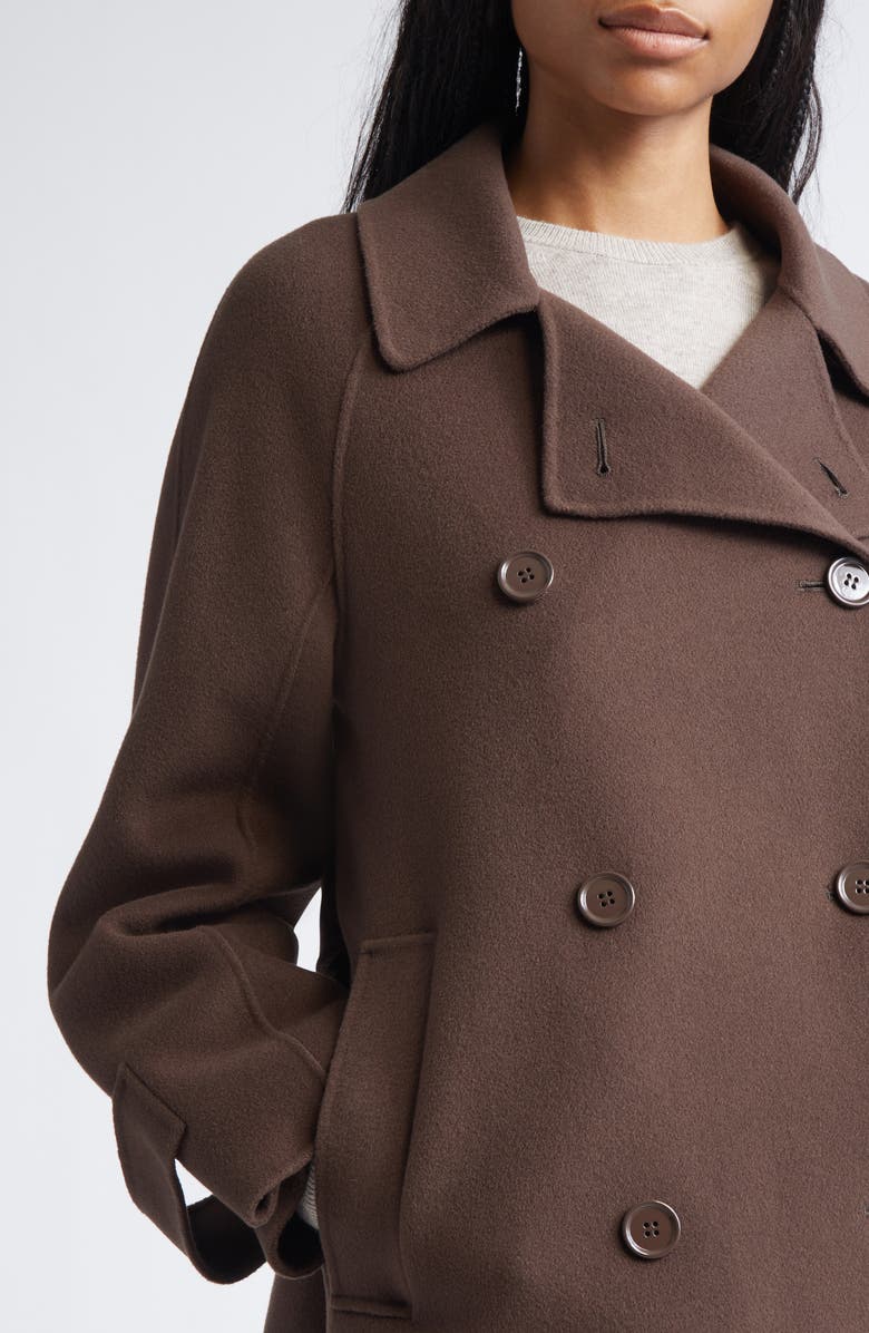 Max Mara Louise Short Wool Double Face Coat, Alternate, color, Chocolate