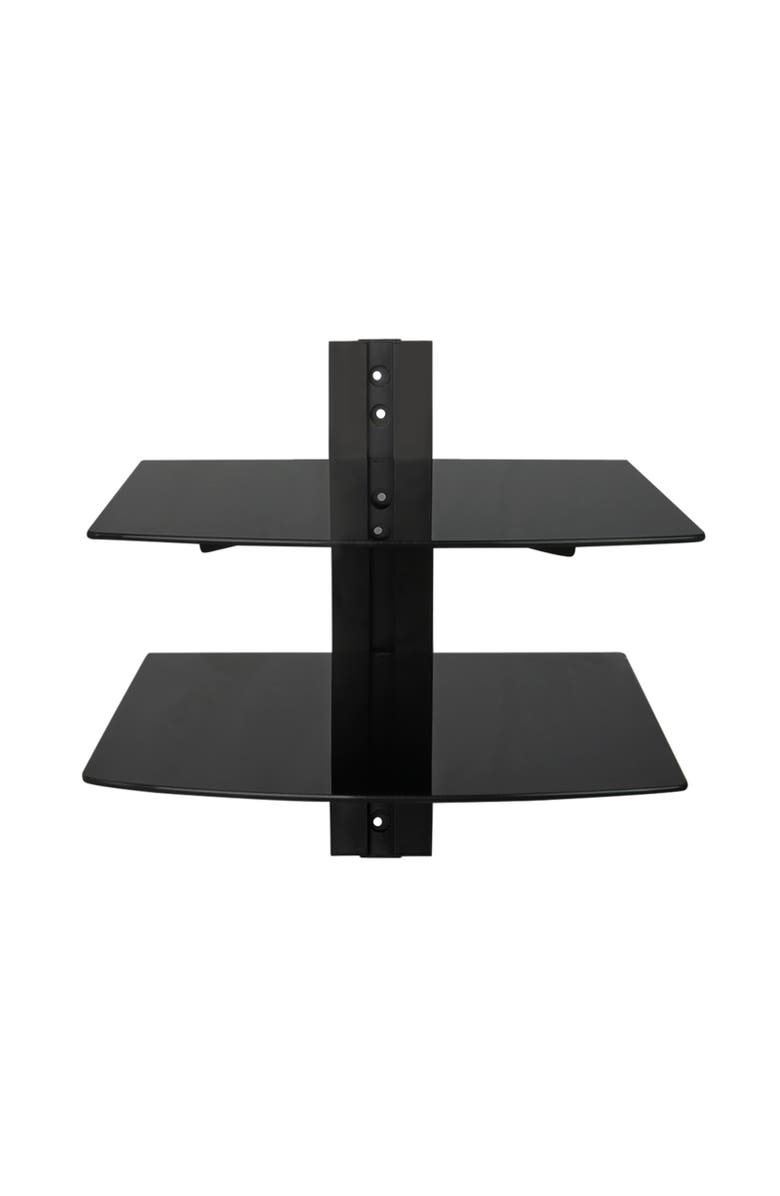 Megamounts Tempered Glass Double Shelf Single Stud Wall Mount, Alternate, color, 