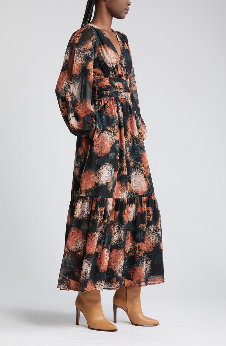 Chelsea28 Split Long Sleeve Tiered Dress, Alternate, color, 