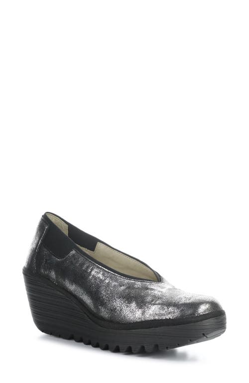 Fly London Yoza Wedge Ballet Shoe In Black