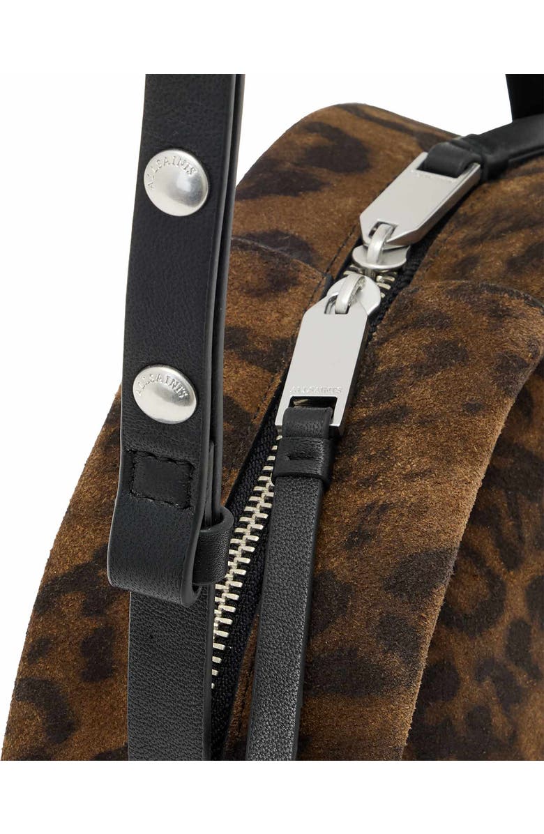 AllSaints Rosalie Leopard Print Calf Hair Crossbody Bag, Alternate, color, Leopard Brown