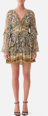 Camilla Short Waistband Dress With Ruffle Sleeve