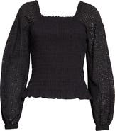 Nordstrom Signature Smocked Eyelet Top