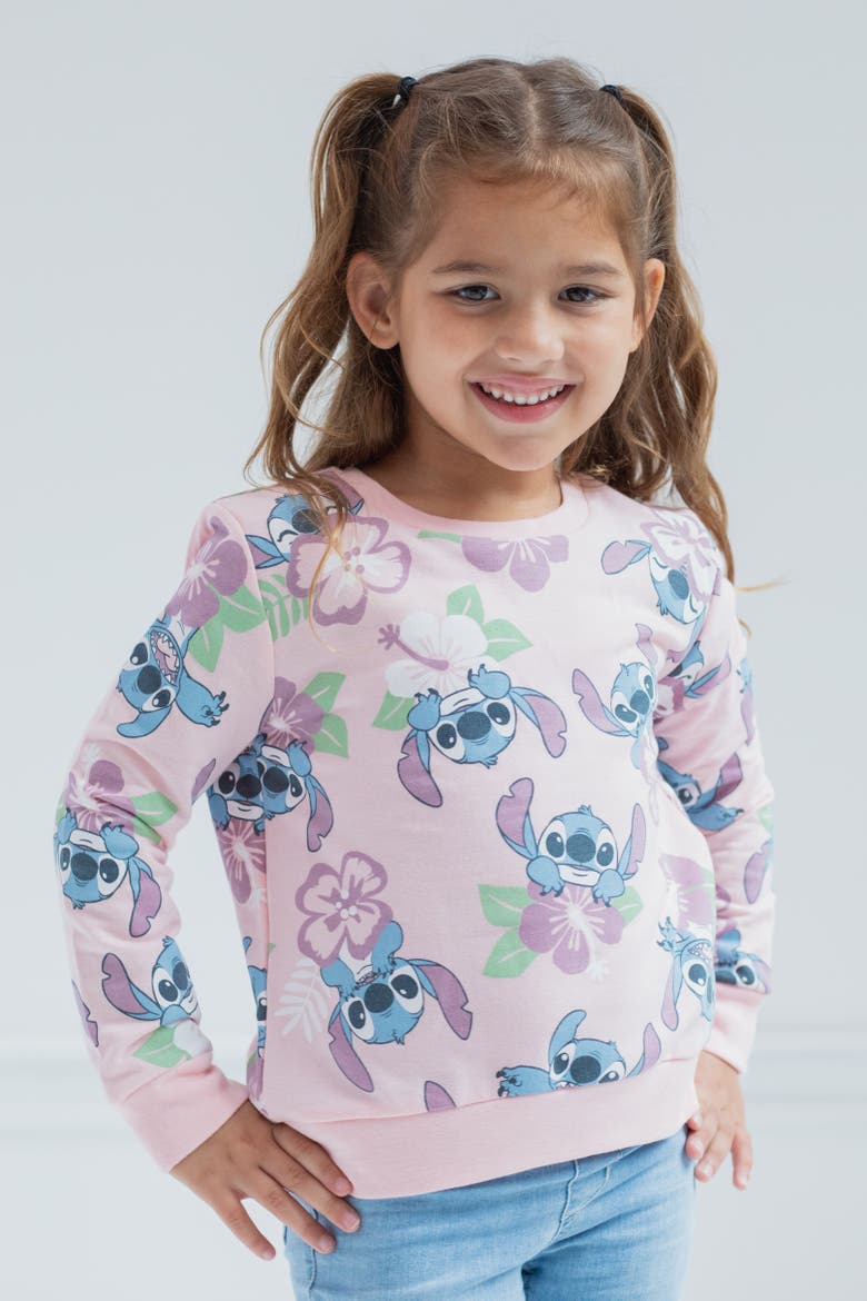 Lilo & Stitch Pullover Sweatshirt, Alternate, color, Pink Stitch