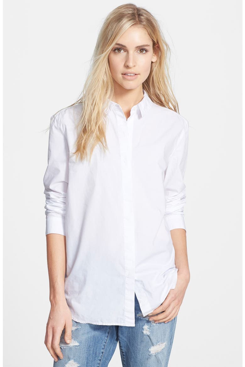 Treasure&Bond Boyfriend Poplin Shirt, Main, color, WHITE