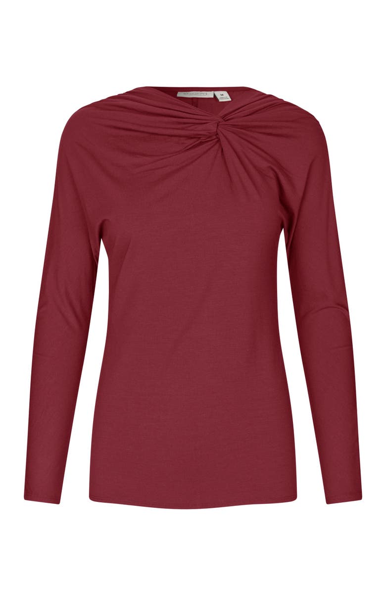Masai Copenhagen Mabelvina Asymmetric Twist Neck Top, Alternate, color, Tawny Port