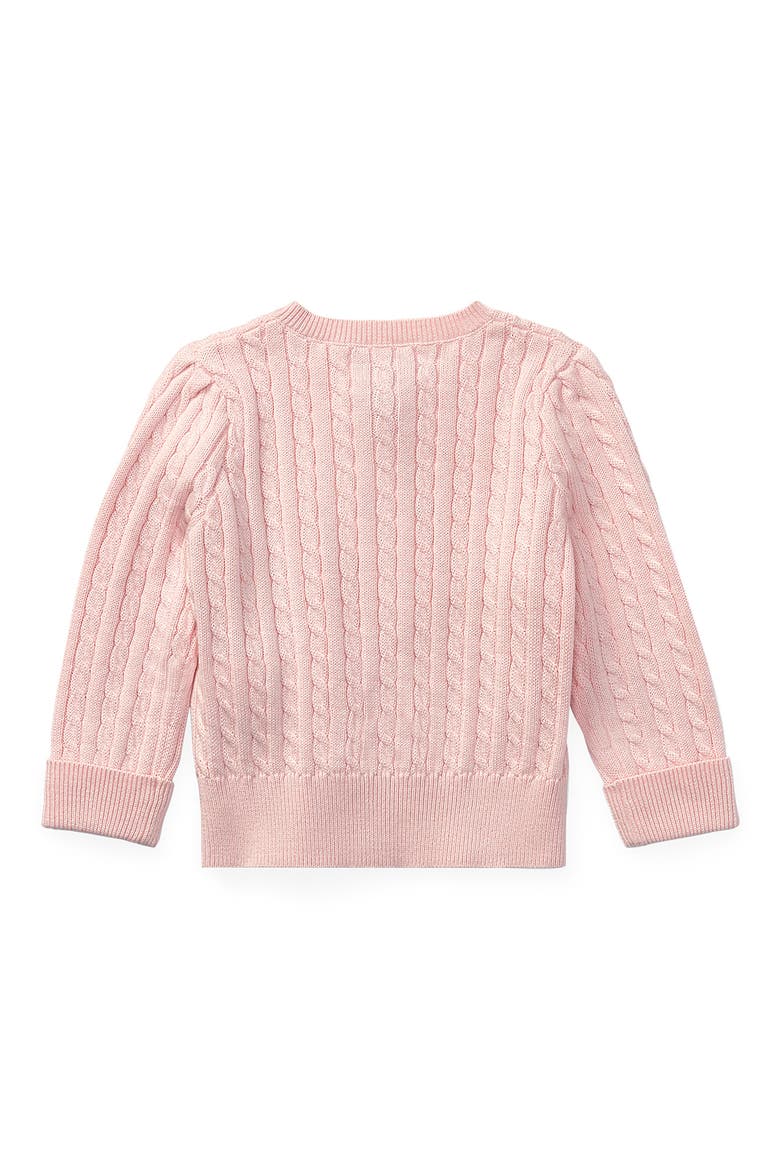 Cotton Mini Cable Cardigan, Alternate, color, HINT OF PINK