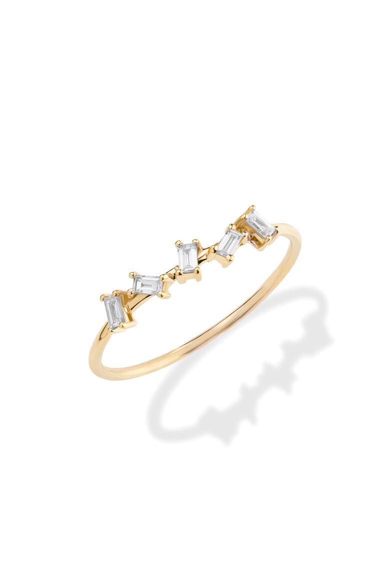 14K Gold Baguette Zig Zag Diamond Ring, Main, color, YELLOW GOLD