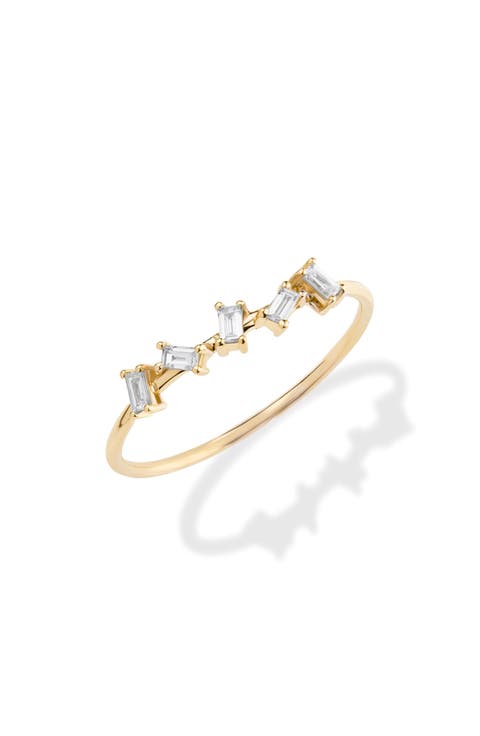 14K Gold Baguette Zig Zag Diamond Ring