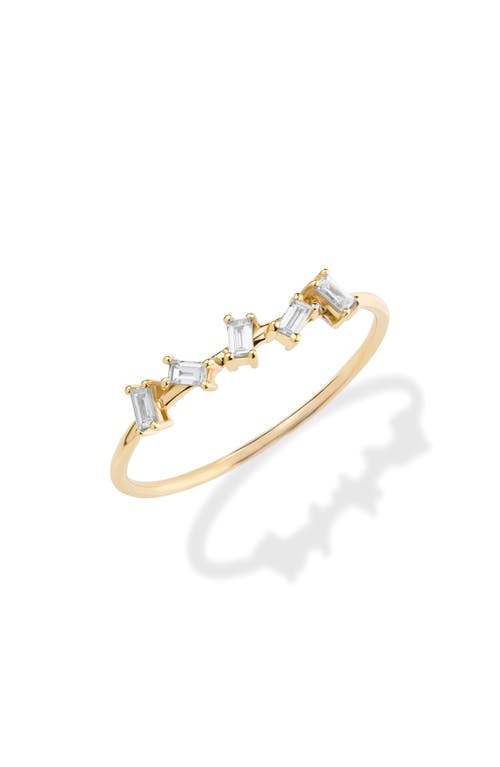 Lana Baguette Zig Zag Diamond Ring in Yellow Gold 