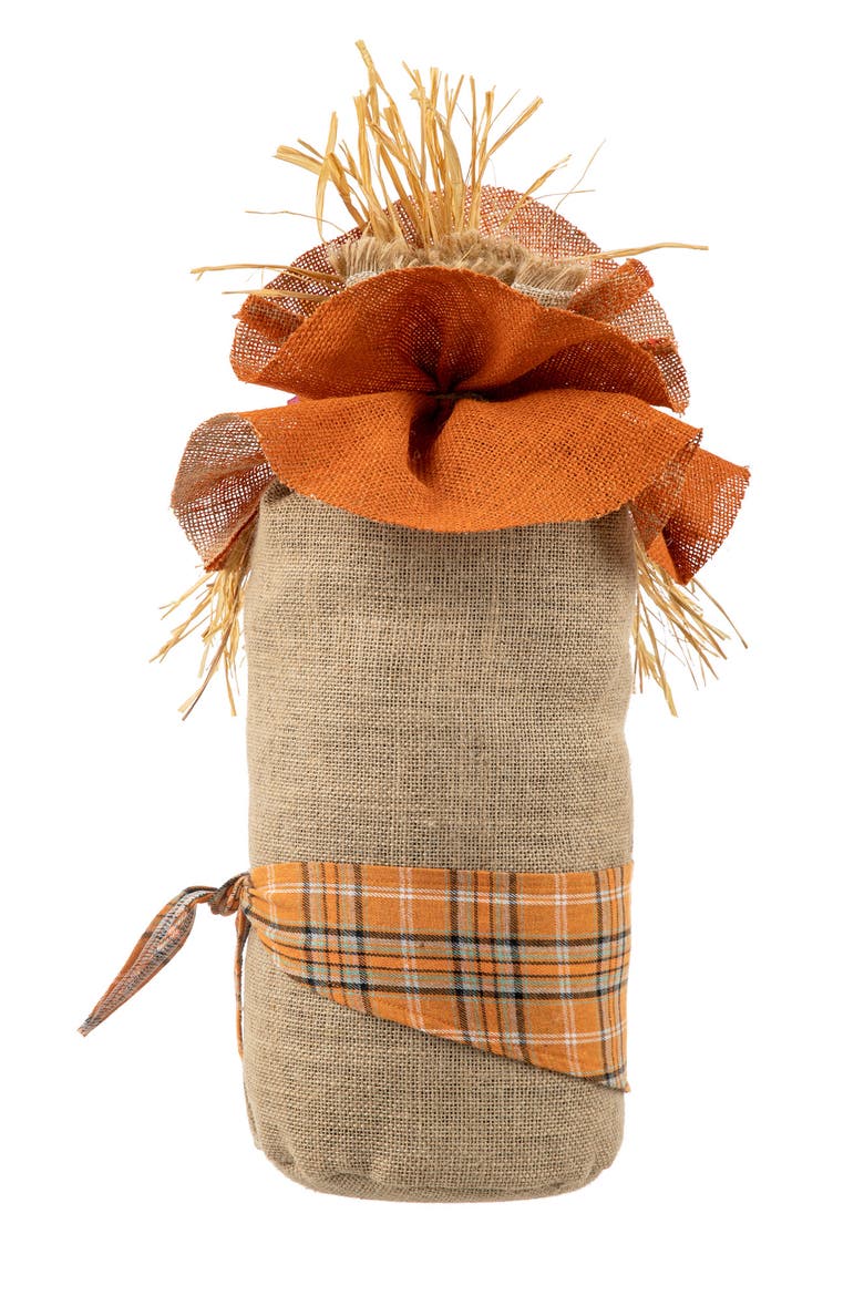 Fall Linen Scarecrow Doorstop Porch Decor, Alternate, color, Orange