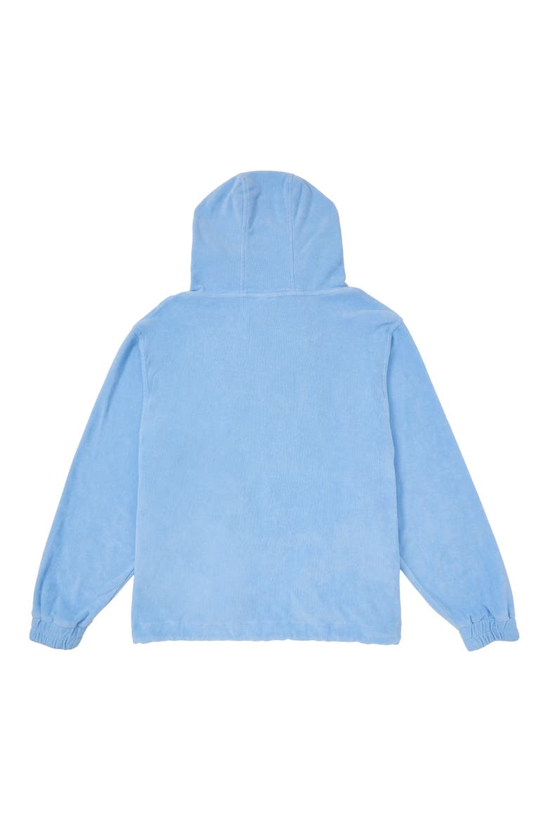 x Byrdie Terry Hood Quarter Zip Pullover, Alternate, color, SKY BLUE