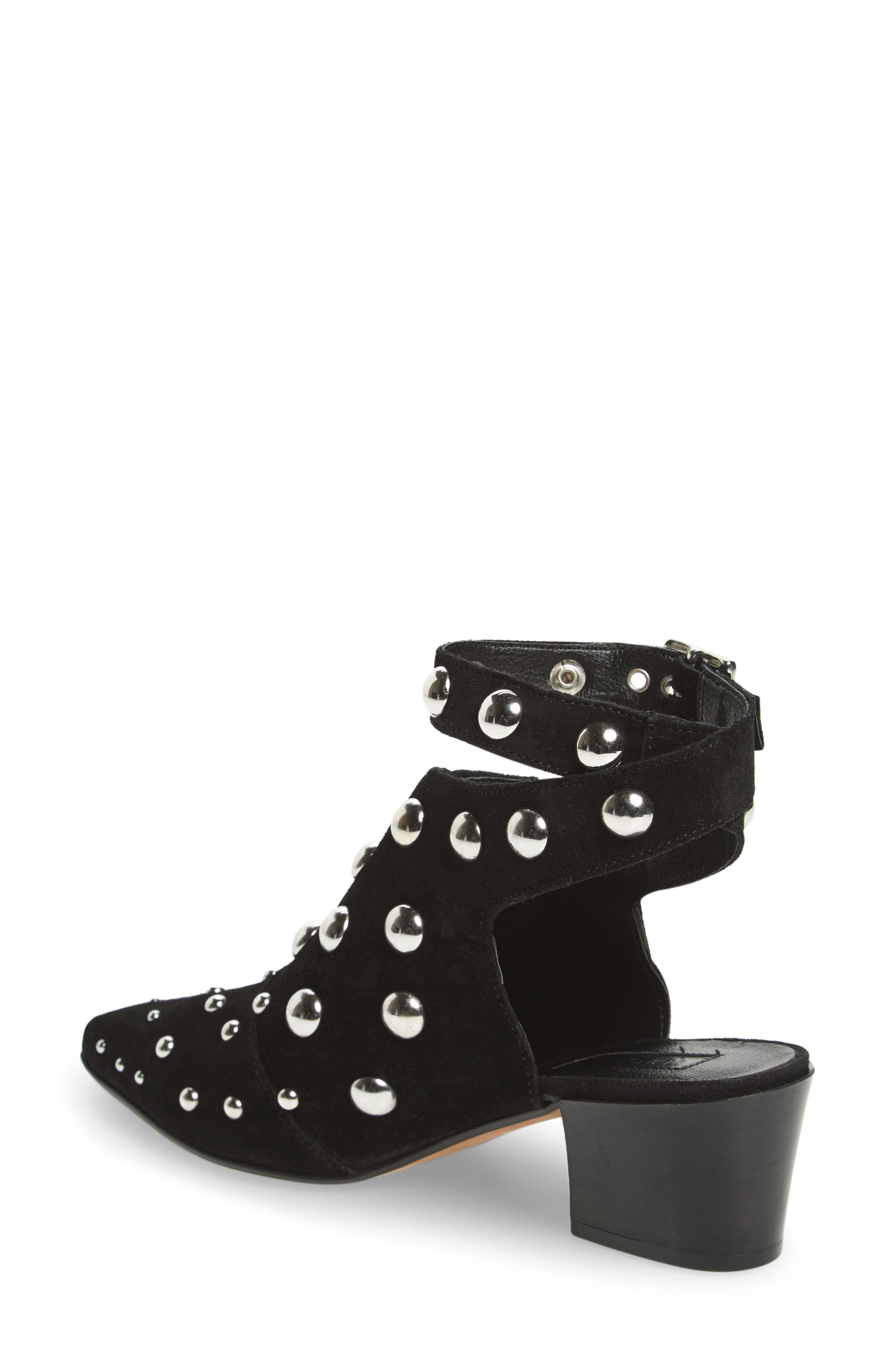 Madness Studded Wraparound Bootie, Alternate, color, BLACK