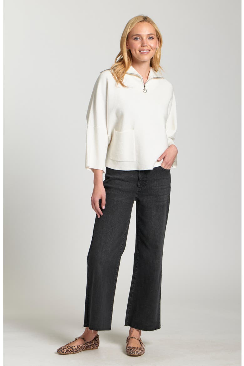 Half-Zip Pullover, Alternate, color, WINTER WHITE