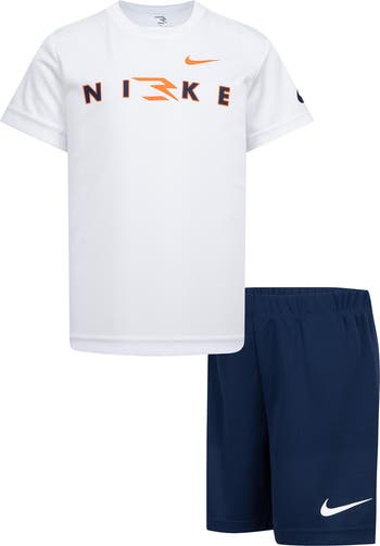 Kids' Dri-FIT Wordmark Logo T-Shirt & Shorts Set