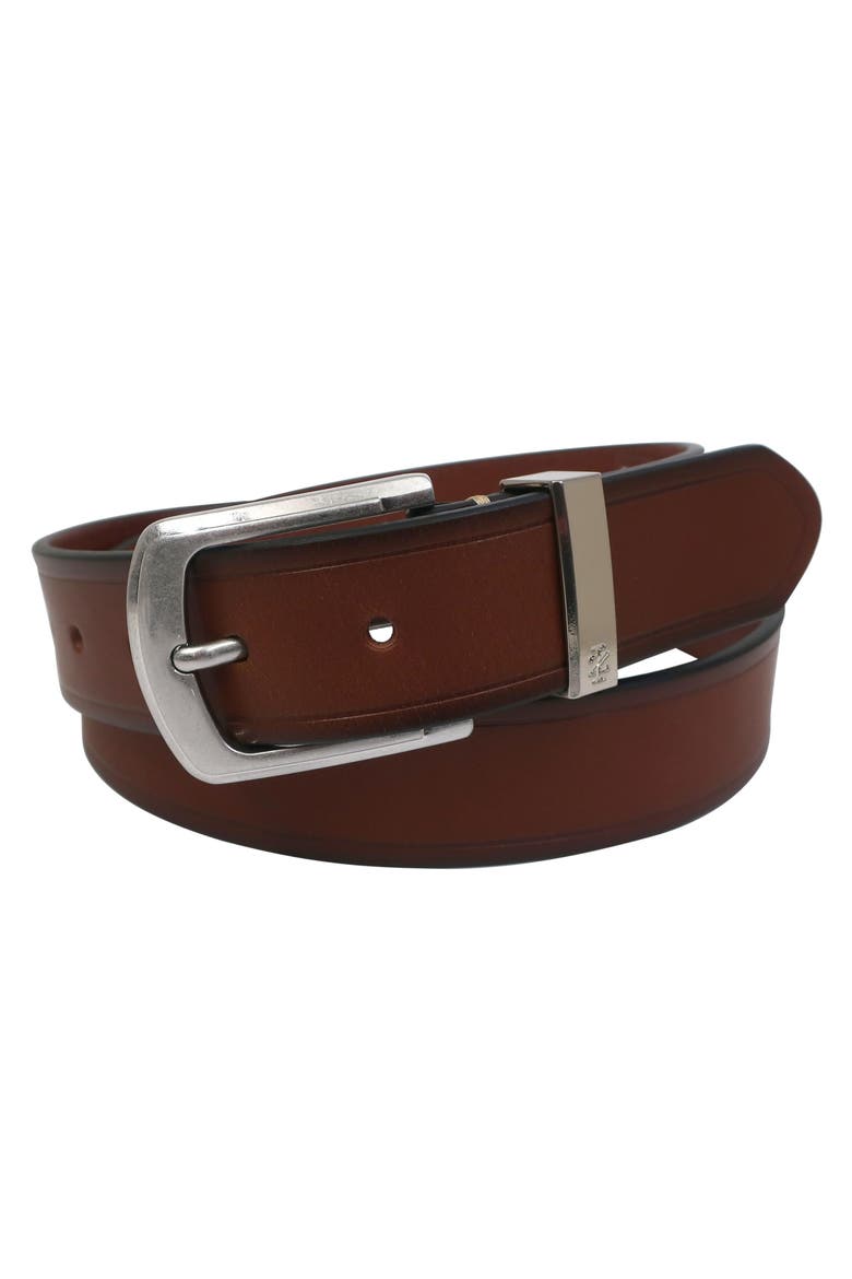 Mens Leather Jean Belt Metal Keeper, Alternate, color, Cognac