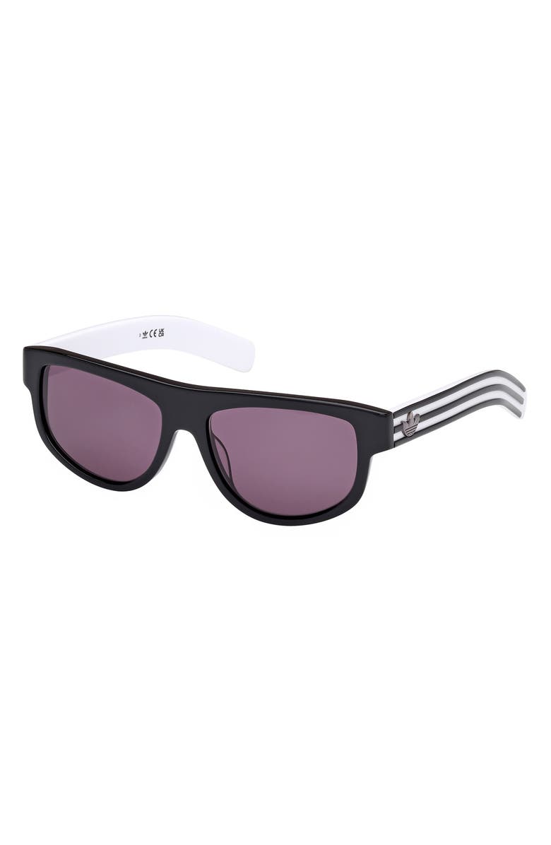 adidas 55MM Cat Eye Sunglasses, Alternate, color, Shiny Black / Smoke