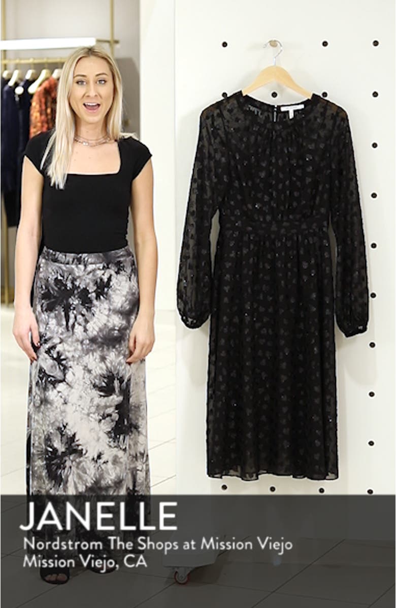 Tea Length Metallic Mesh Dress, sales video thumbnail