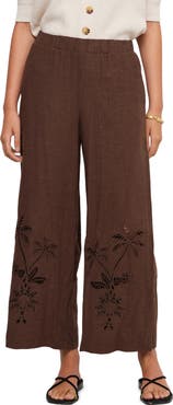 FIFTEEN TWENTY Zora Embroidered Ankle Wide Leg Pants