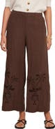 FIFTEEN TWENTY Zora Embroidered Ankle Wide Leg Pants