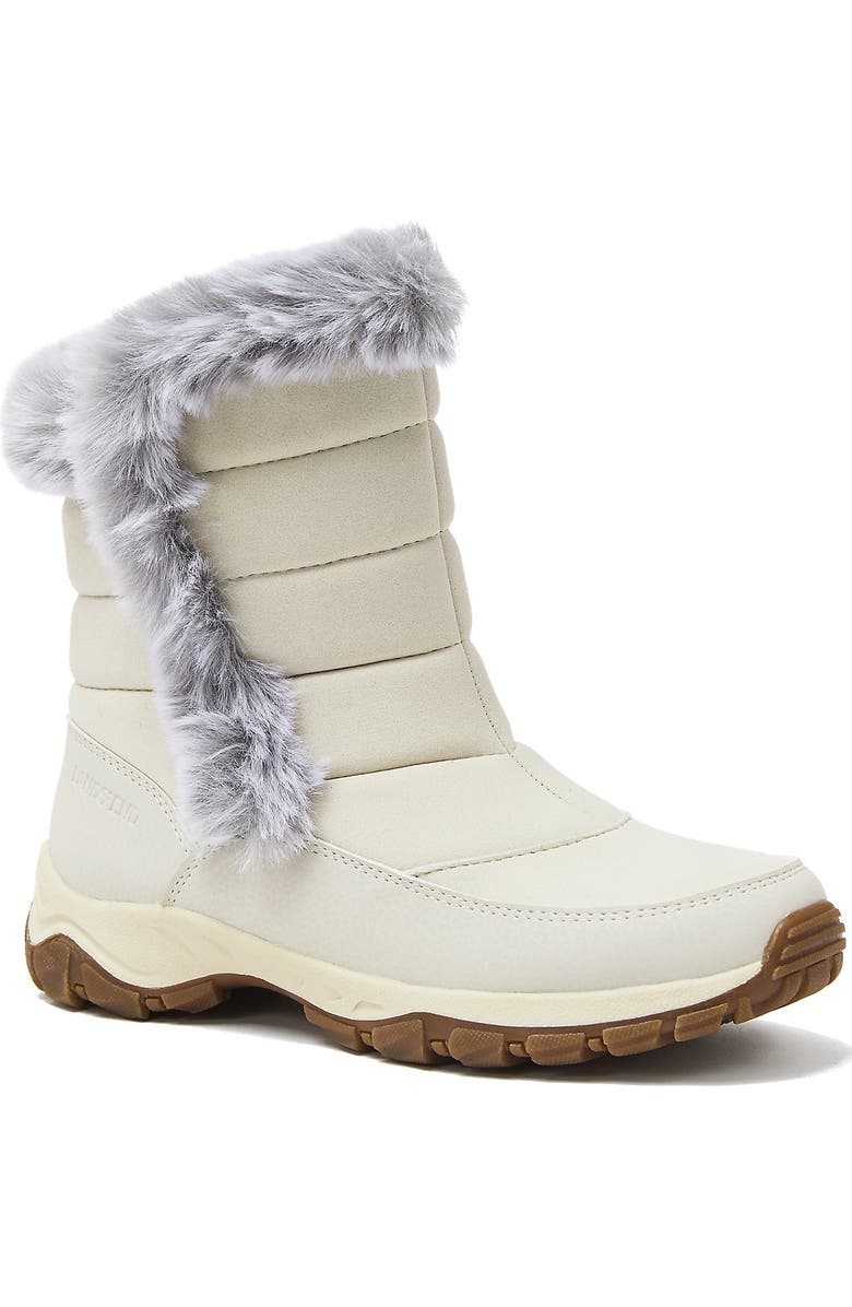 Lands' End Expedition Faux Fur Waterproof Puffer Snow Boots, Main, color, Whisper White