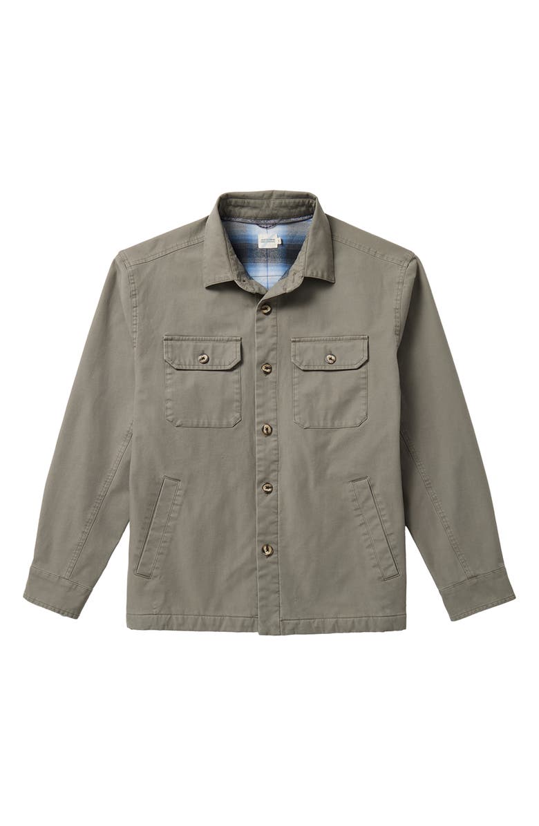 Fair Harbor Montauk Stretch Cotton Twill Shirt Jacket, Alternate, color, Olive