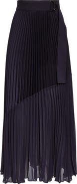 Reiss Anya Pleat Belted Midi Skirt