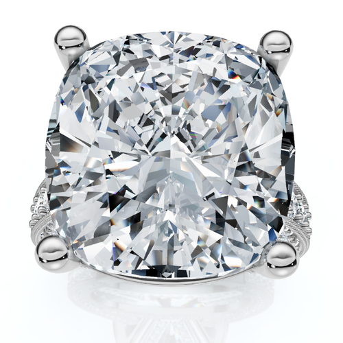 Bliss Diamond Certified 16ct Cushion Diamond Engagement Ring 14k Gold Lab Grown In 14k White Gold