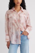 Open Edit Oversize Organza Button-Up Shirt