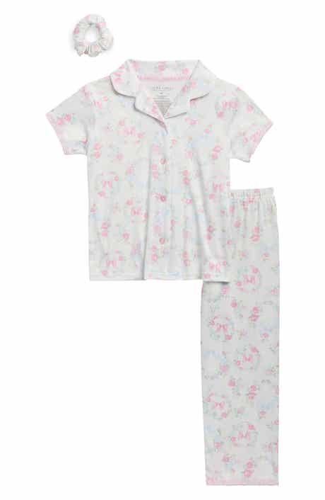 Two-Piece Peached Jersey Pajamas & Scrunchie Set