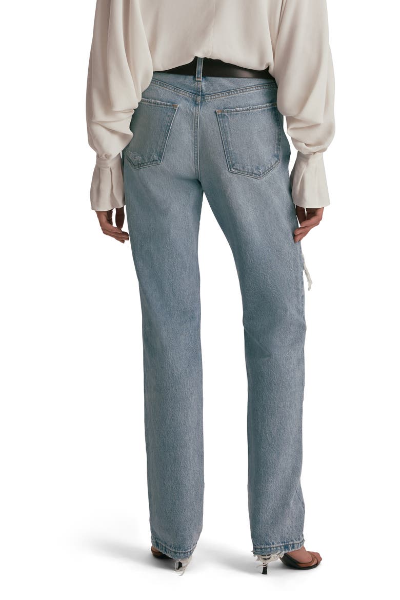 The Mikaela Ripped Low Rise Straight Leg Jeans, Alternate, color, LENNOX